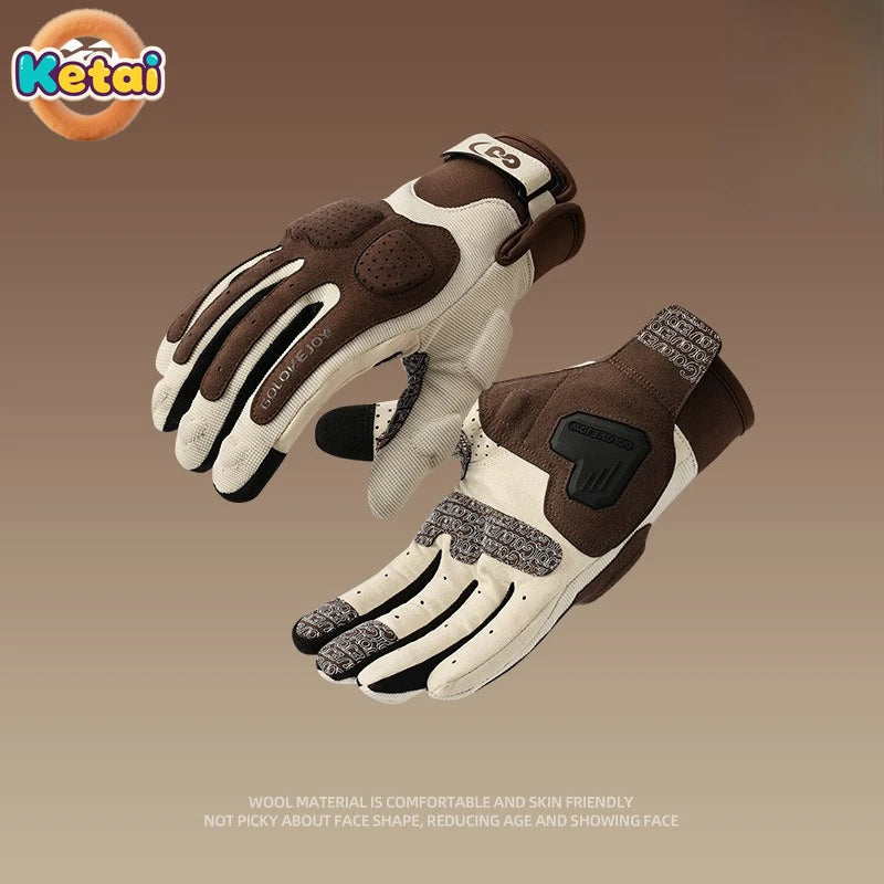 Motorcycle Gloves for Men and Women Outdoor Sports Bicycle Riding Gloves Anti Slip, Wear Resistant, Breathable Motorcycle Gloves