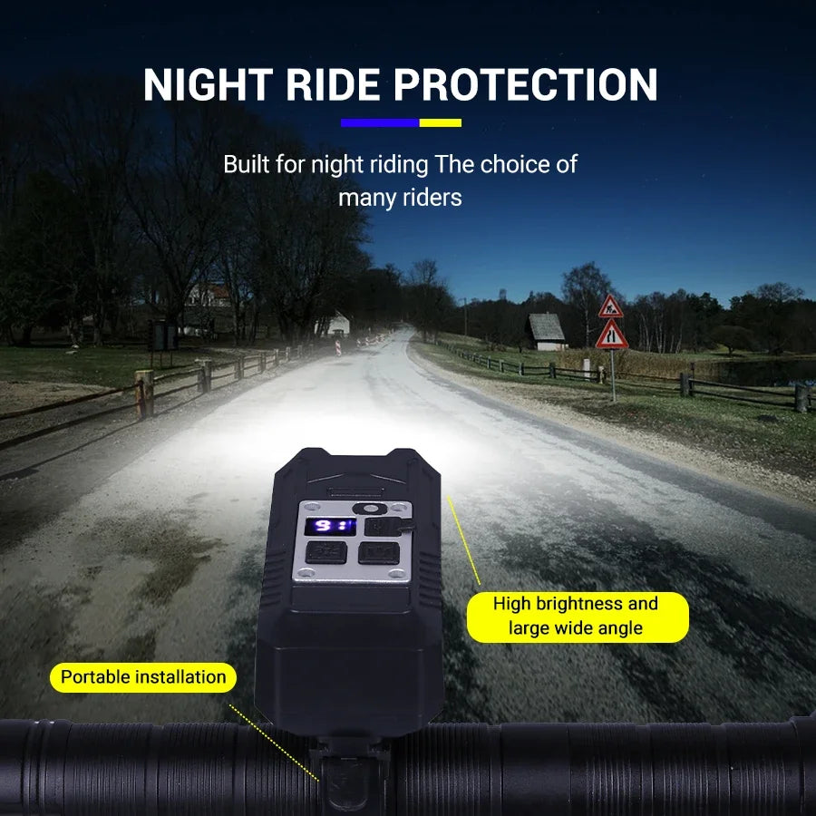 Bicycle Headlight 9 LED Bike Front Light Type-C Rechargeable Bike Lamp Ultralight Handlebar Lights Waterproof Cycling Flashlight