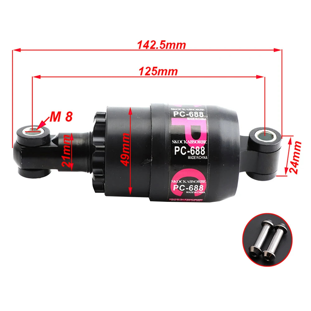 Mountain Bicycle Rear Shock Absorber 100mm/125mm/150mm Electric Scooter Shock Absorber Mountain Bike Oil Spring Shock Absorber