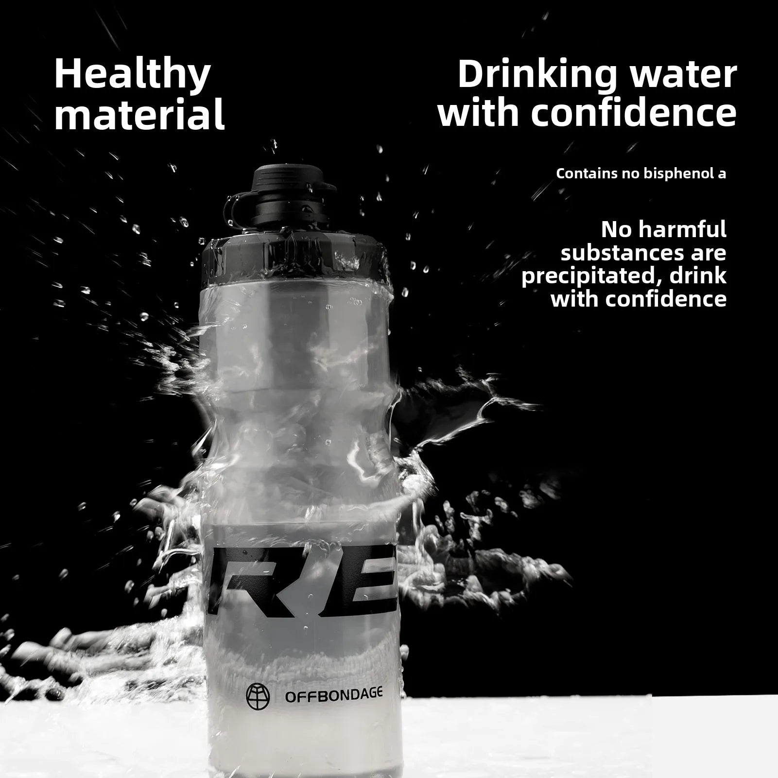 OFFBONDAGE Bicycle Water Bottle Squeezable Cycling Bottle Non-Deform Ultralight Sports Bottle Outdoor Camping Bike Drink Bottle