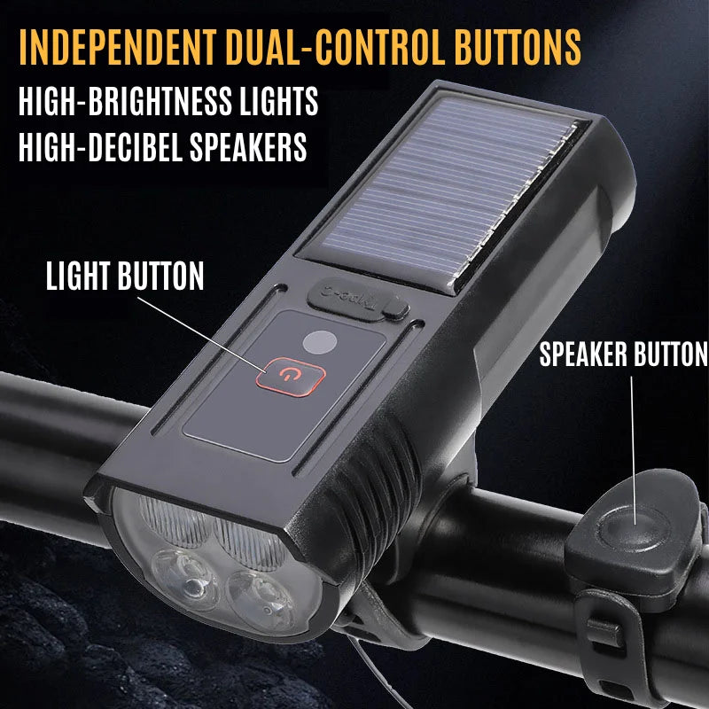 Bicycle Light Bike Light-sensing Intelligent Lighting Front Rear Lamp with High-decibel Horn Type-c Charging Cycling Light LED