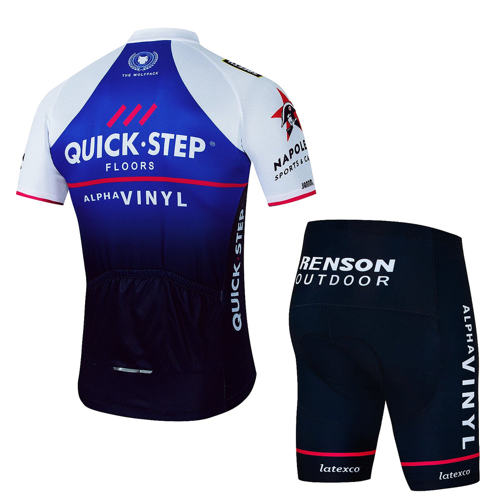 Cycling Jersey Set Men's QUICK STEP Cycling Set Summer Outdoor Sport Bicycle Wear Clothing Breathable Bike Clothes MTB Cycling