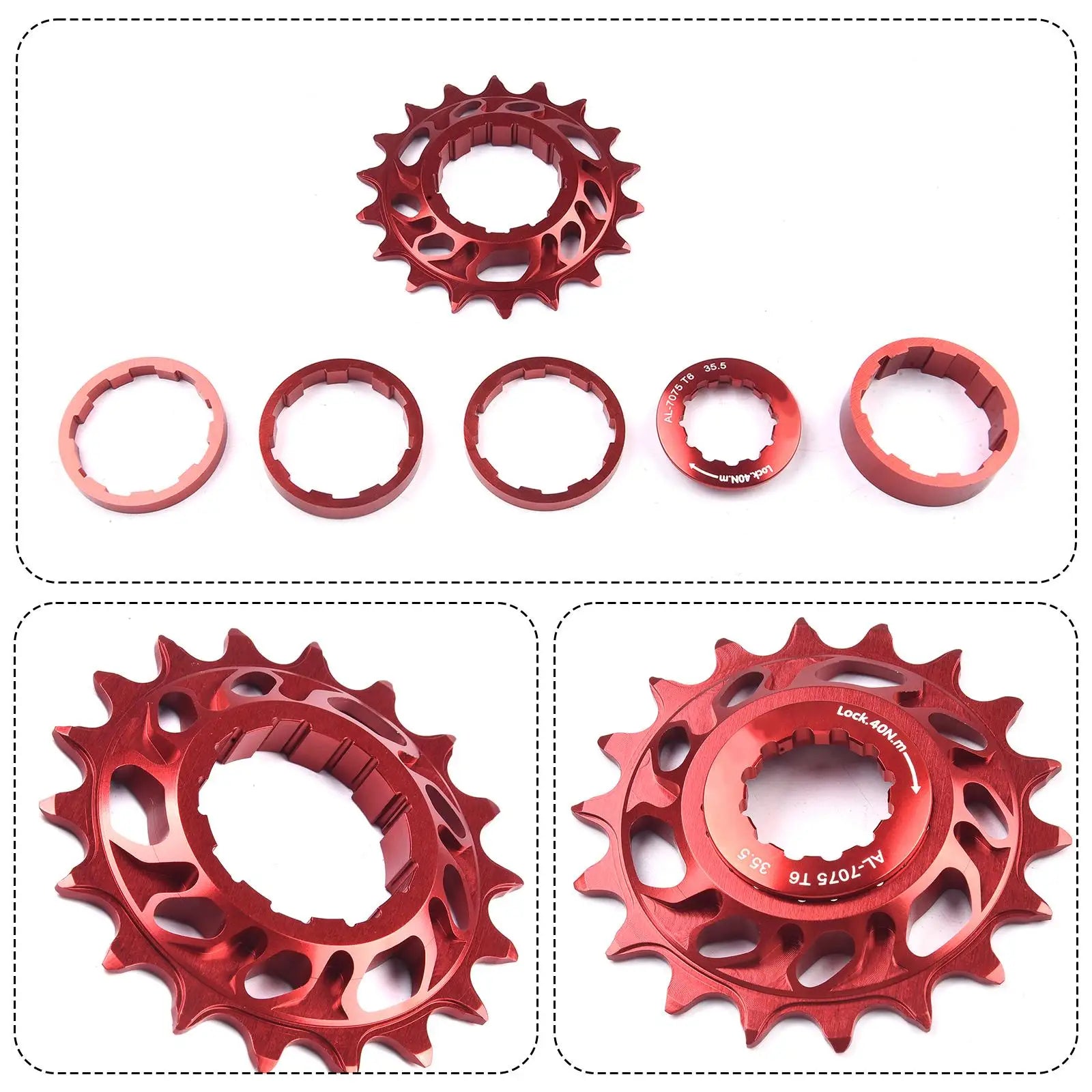 Mountain Bike Cassettes Freewheels 18T Aluminum Alloy Single Speed Flywheel Conversion Kit Bicycle FixedGear Accessories