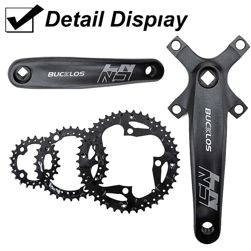 BUCKLOS Mtb Crankset 104/64 BCD Bicycle Crankset 3*9S 3*10S Triple Crank Set Square Crank with Chainwheel Cycling Parts