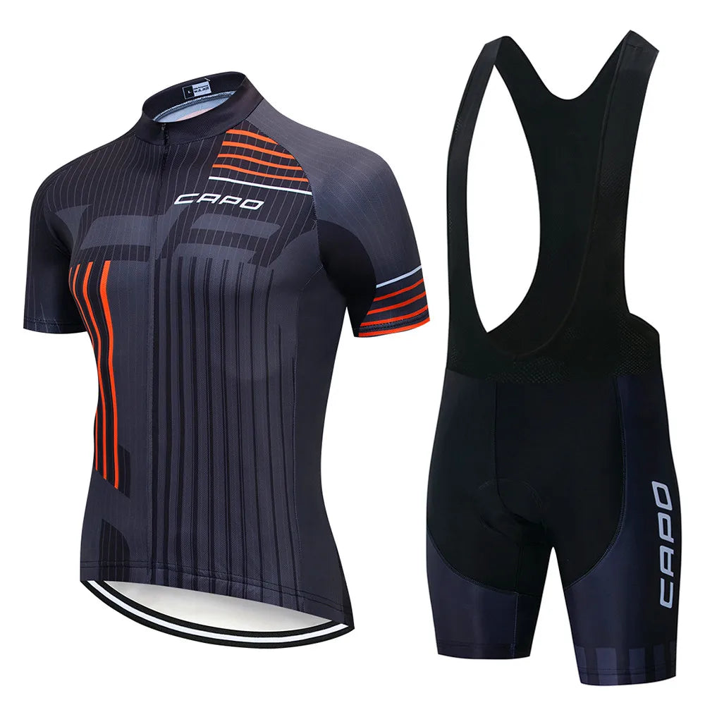 Cycling Clothes Man Summer 2025 CAPO Men's Clothing Bicycle Cycling Jersey Bike MTB Sports Professional Shirt Bib Shorts Suit