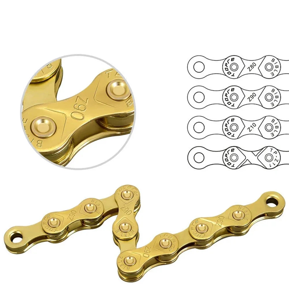 Bicycle Chain 6 7 8 9 10 11 12 Speed Variable Mountain Road Bike Anti-rust Electroplated Gold Chains Cycling Durable Accessories
