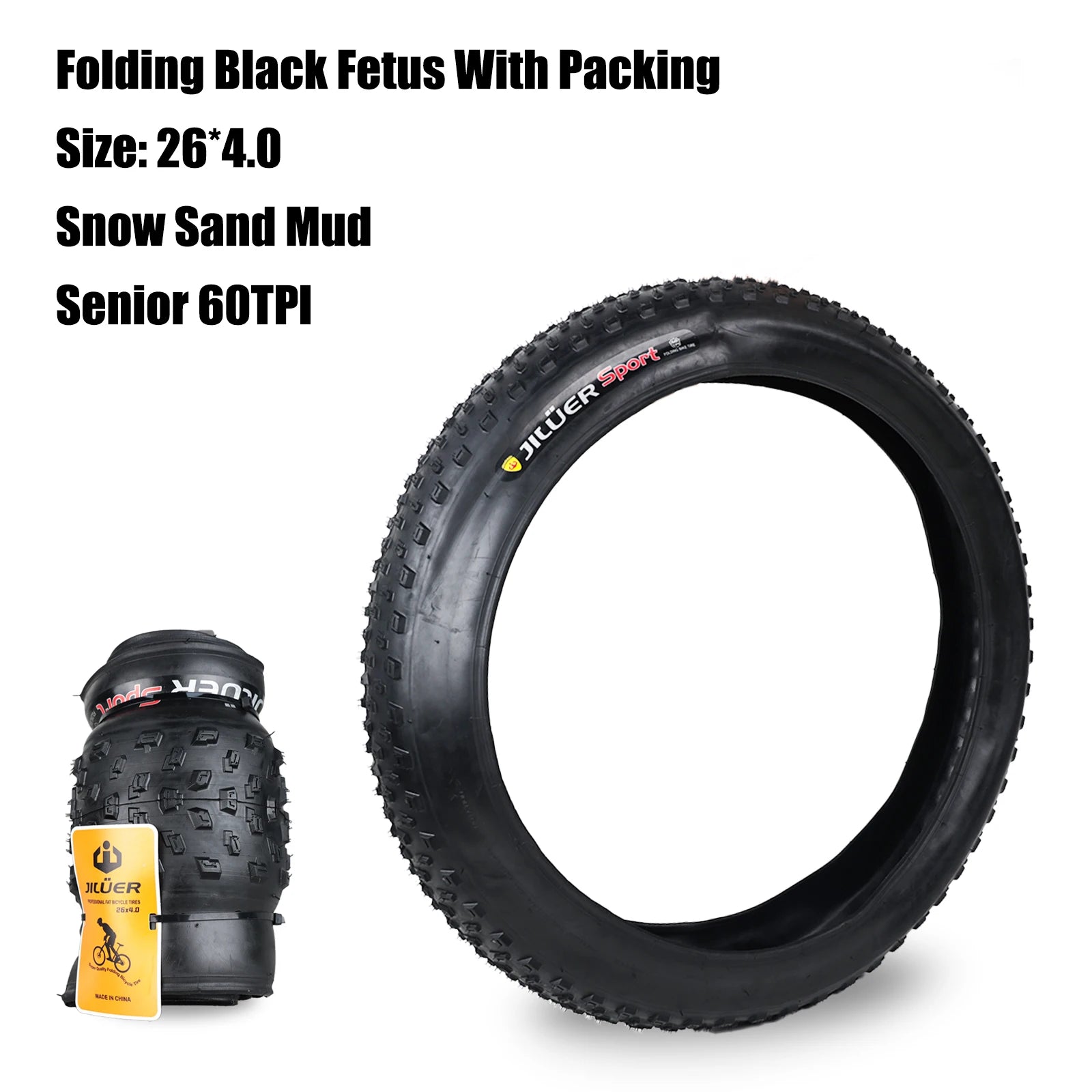Bicycle JILUER Tire 20x4.0/26x2.25 4.0/27.5x2.1 2.2/29x2.2 Mountain Bike Foldable Anti Puncture Fetus Tyre For MTB/CY/XC/BMX