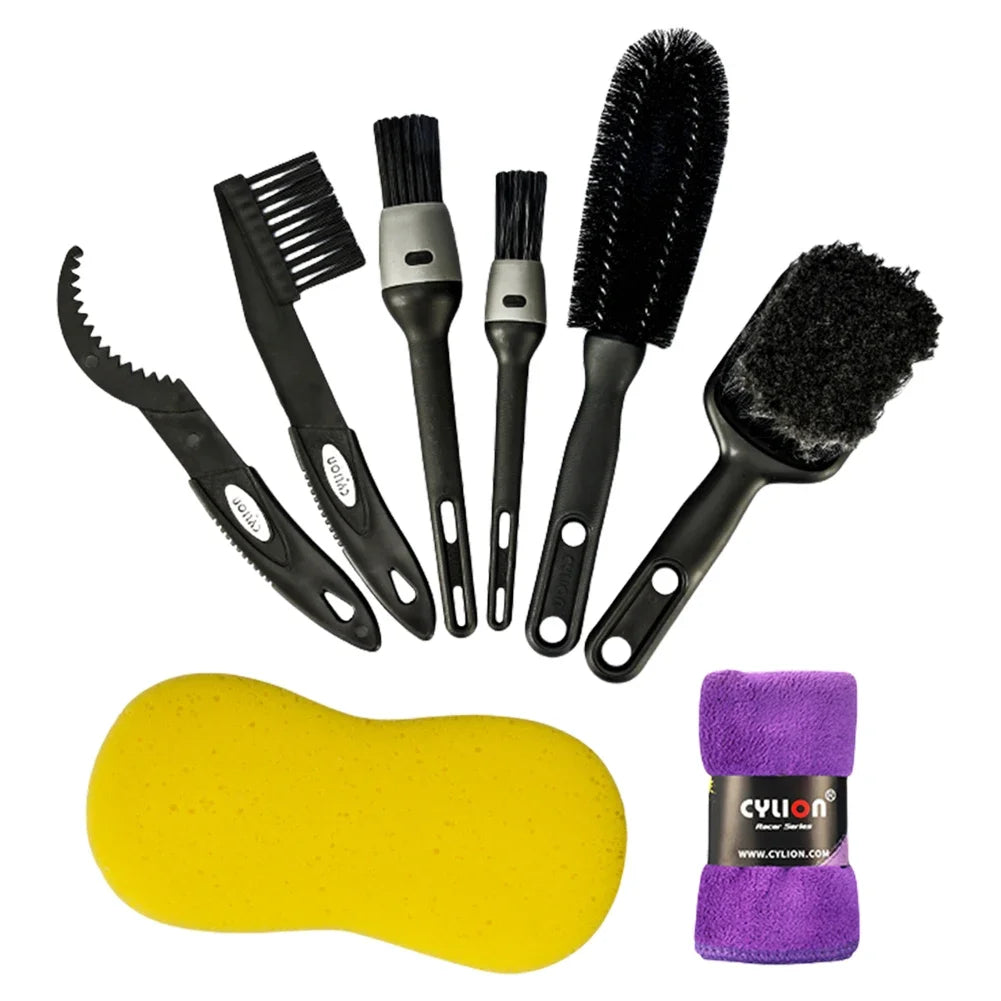 Bicycle Bike Cleaning Tools Set Bike Clean Brush Kit Bike Cleaning Kit for Mountain Road City BMX and Folding Bike Accessories