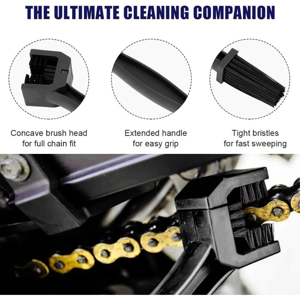 Motorcycle Chain Brush Cleaner Plastic Bicycle/Moto Brush Clean Chain Cleaner Outdoor Scrubber Road Care Tools Motorcycle Parts