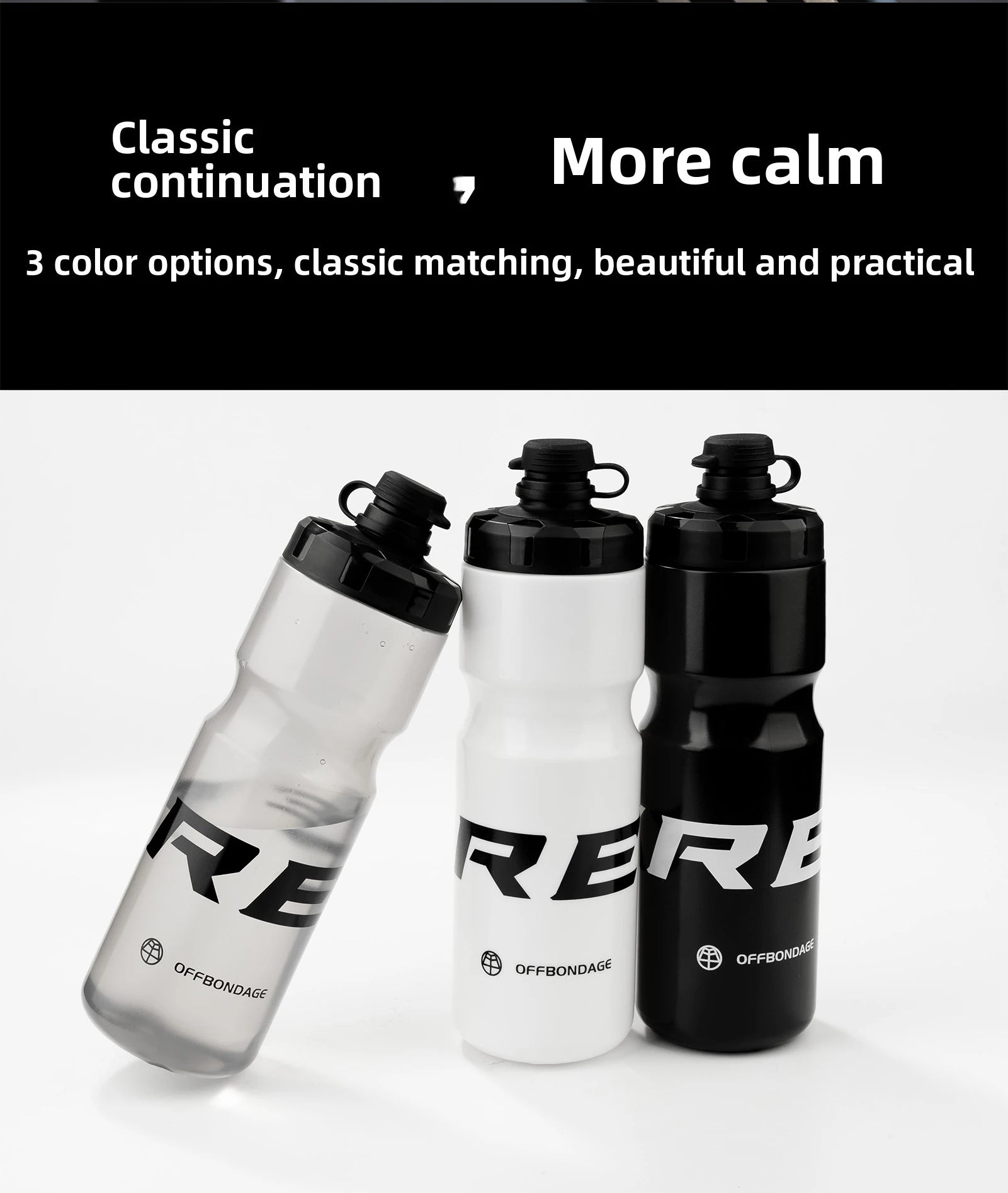 OFFBONDAGE Bicycle Water Bottle Squeezable Cycling Bottle Non-Deform Ultralight Sports Bottle Outdoor Camping Bike Drink Bottle