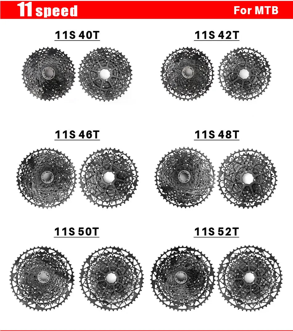 GOLDIX Ultralight Bicycle Cassettes Freewheel Carbon Steel Material 9/10/11/12/13 Speed HG Structure Sprocket for Mountain Bike
