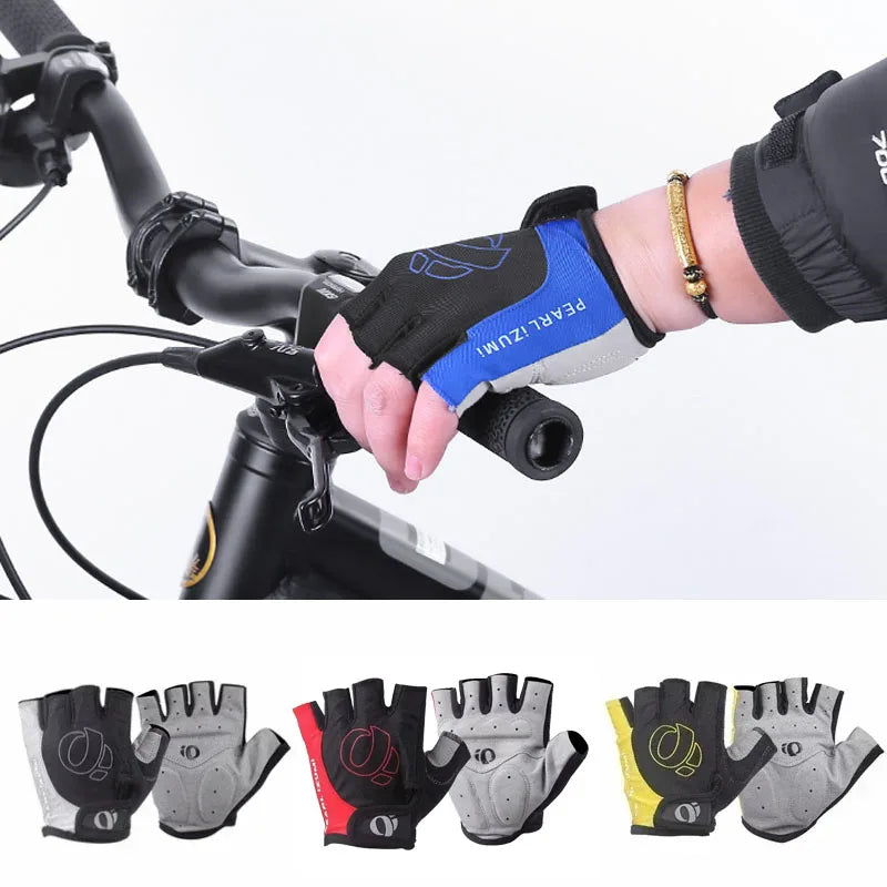 Bicycle Gel Half Finger Gloves Anti Slip Sweat Proof Shockproof Mountain Bike Road Armguard Portable Half Finger Bicycle Gloves