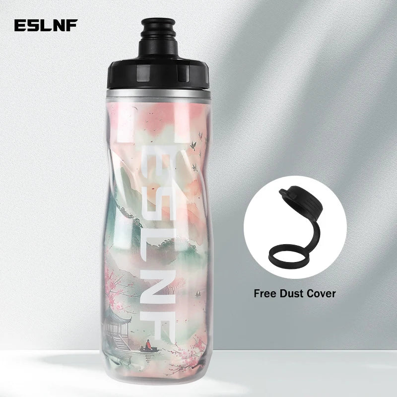 Insulated Keep Cold Cycling Water Bottle 610ML Big Capacity Road Bicycle Bottle Squeeze MTB Bottle Sports Drinking Bottle