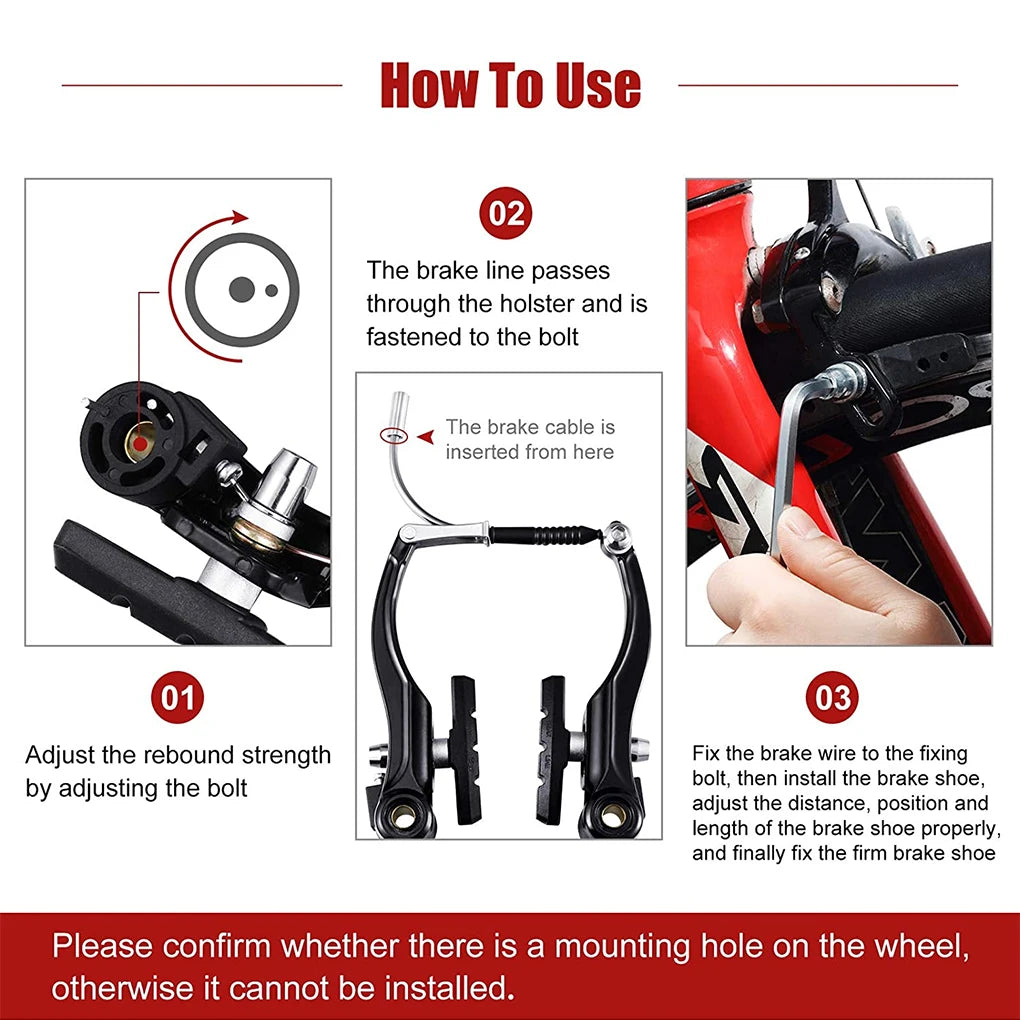 6 Pieces/Set Bicycle V Brake Portable Detachable Adjustable Outdoor Sport Replacement Parts Component Accessories