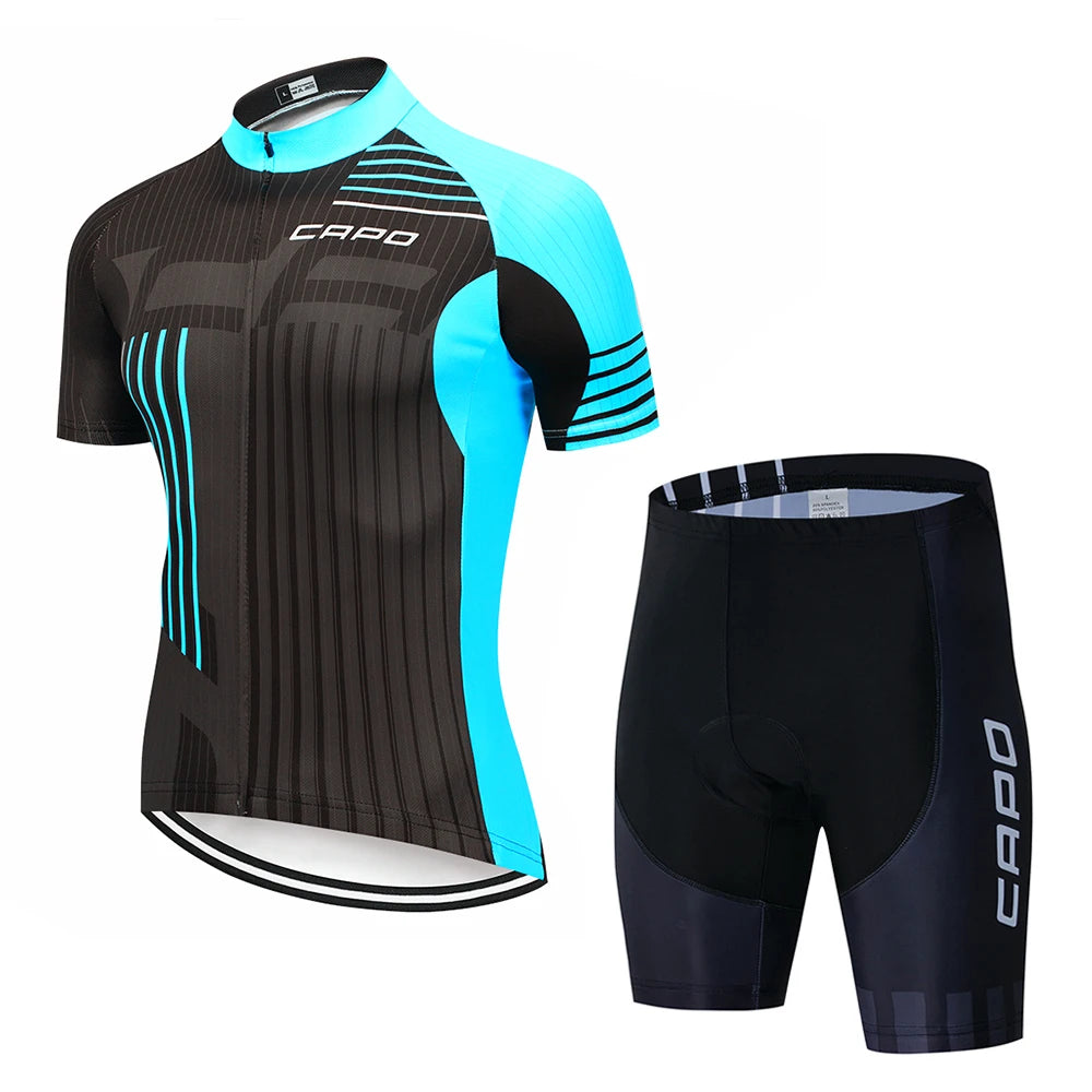 Cycling Clothes Man Summer 2025 CAPO Men's Clothing Bicycle Cycling Jersey Bike MTB Sports Professional Shirt Bib Shorts Suit