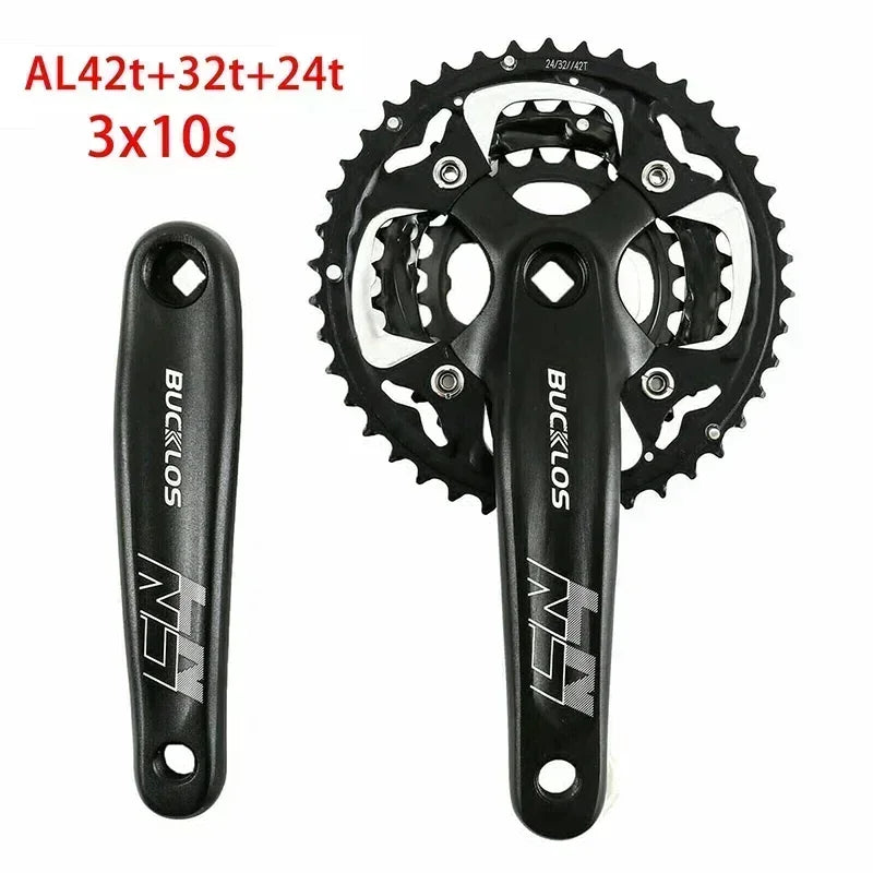 BUCKLOS Mtb Crankset 104/64 BCD Bicycle Crankset 3*9S 3*10S Triple Crank Set Square Crank with Chainwheel Cycling Parts