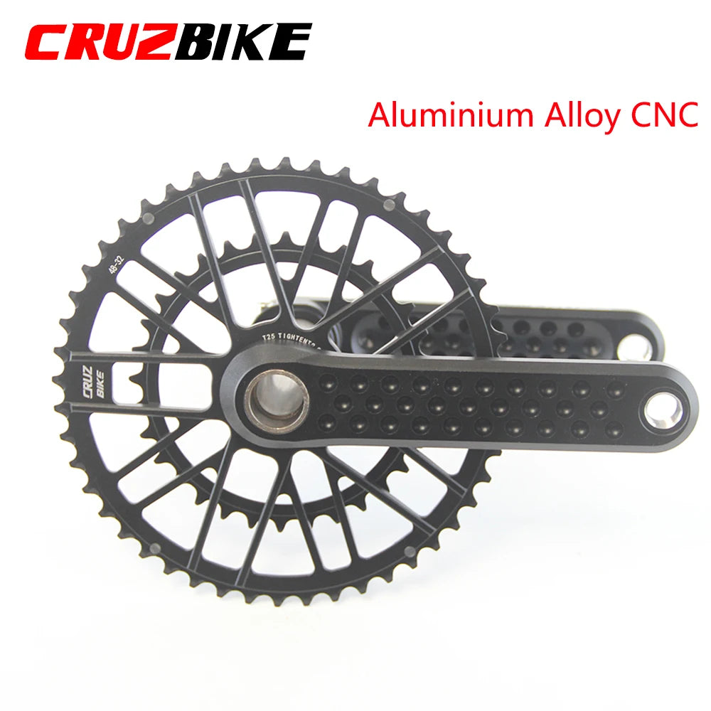 CRUZbike Road Bike Crankset 155/160/165/170/ Crank 9/10/11/12 Speed Double Chainring 46-30/48-32T with Bottom Bracket