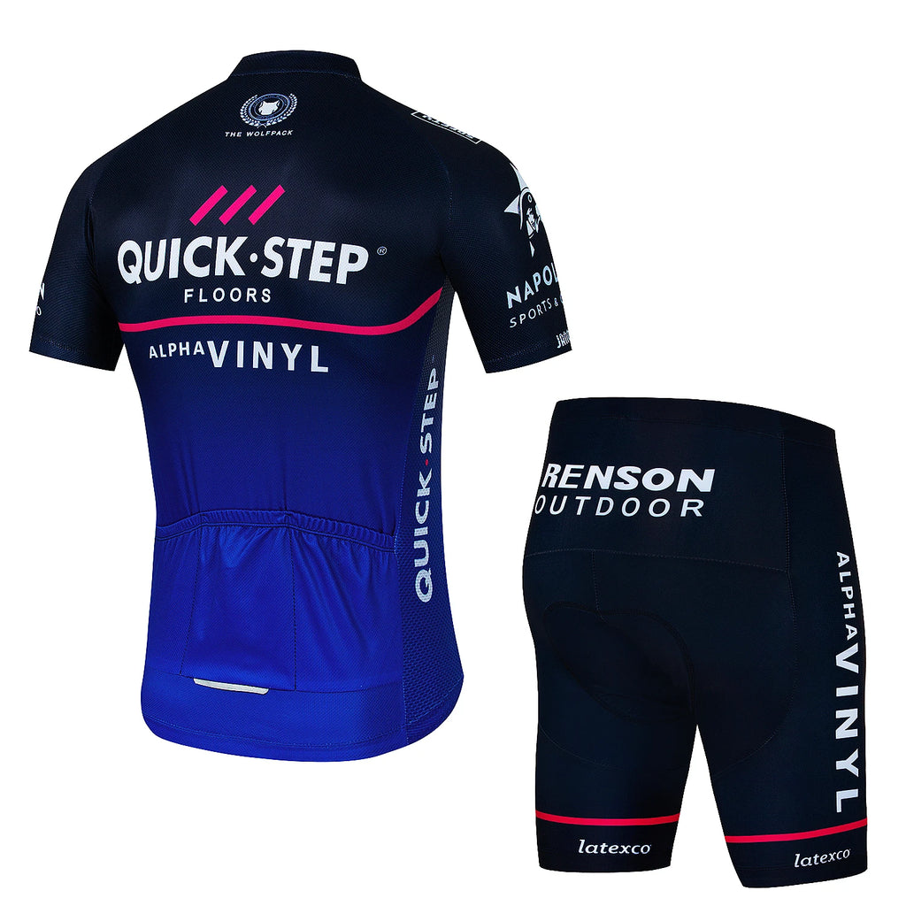 Cycling Jersey Set Men's QUICK STEP Cycling Set Summer Outdoor Sport Bicycle Wear Clothing Breathable Bike Clothes MTB Cycling
