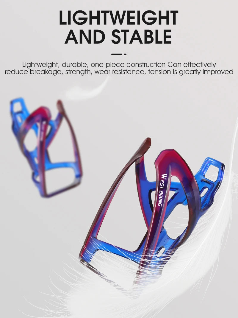 WEST BIKING Bicycle Water Bottle Cage Colorful Gradient Cycling Bottle Holder Ultralight MTB Road Bike Water Bottle Bracket
