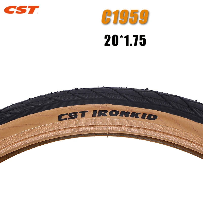 CST 20 inch Bicycle tires 406 20X1.75 20X1.95 Brown Skin edge retro C1820D C1959 Folding Bike Tyre  ﻿