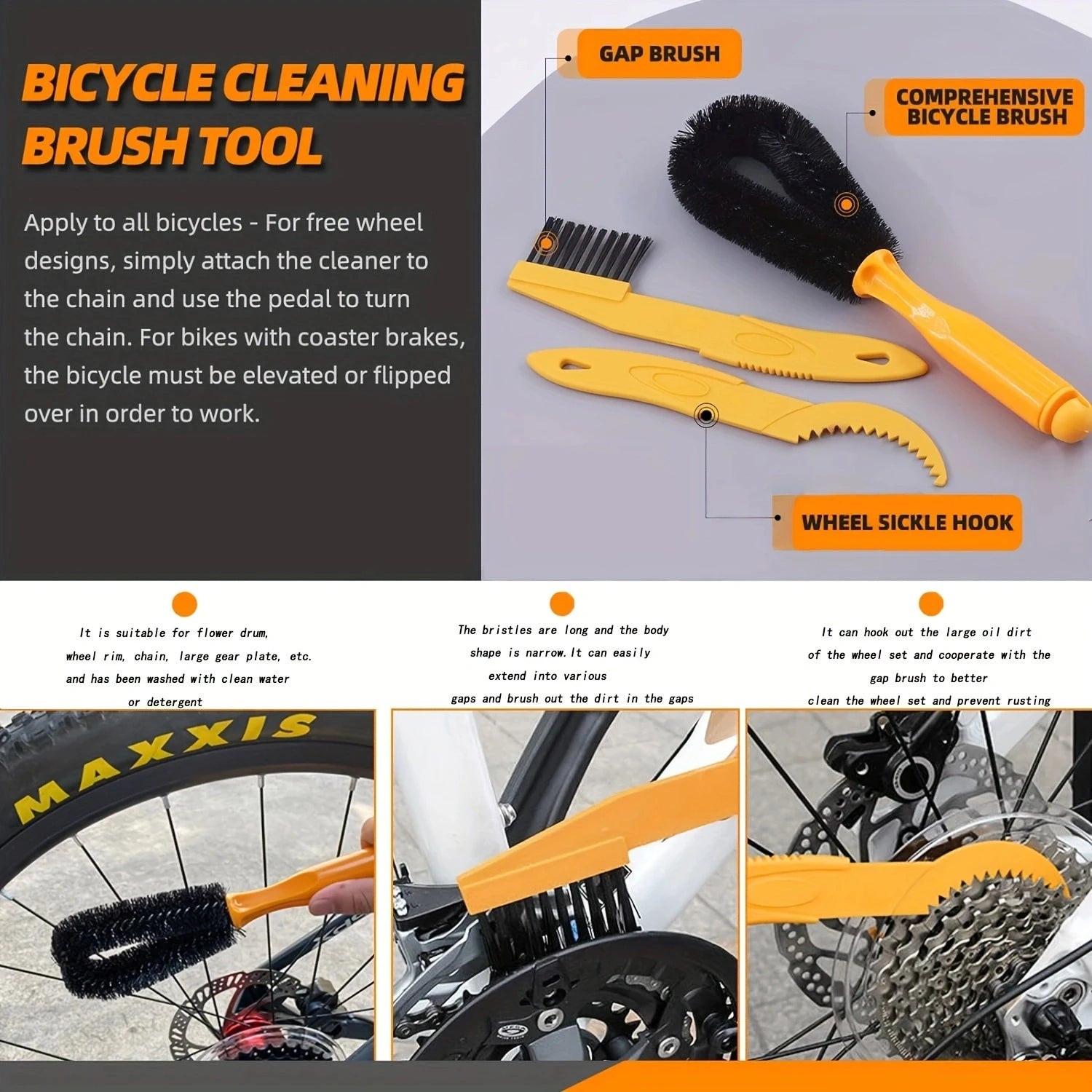 Bicycle cleaning set, cycling maintenance tools, chain cleaner, bicycle parts cleaning set