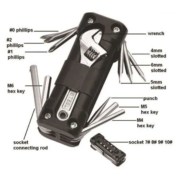 Multifunctional Combination Tool，Outdoor Camping Bicycle Motorcycle Tools KT-02