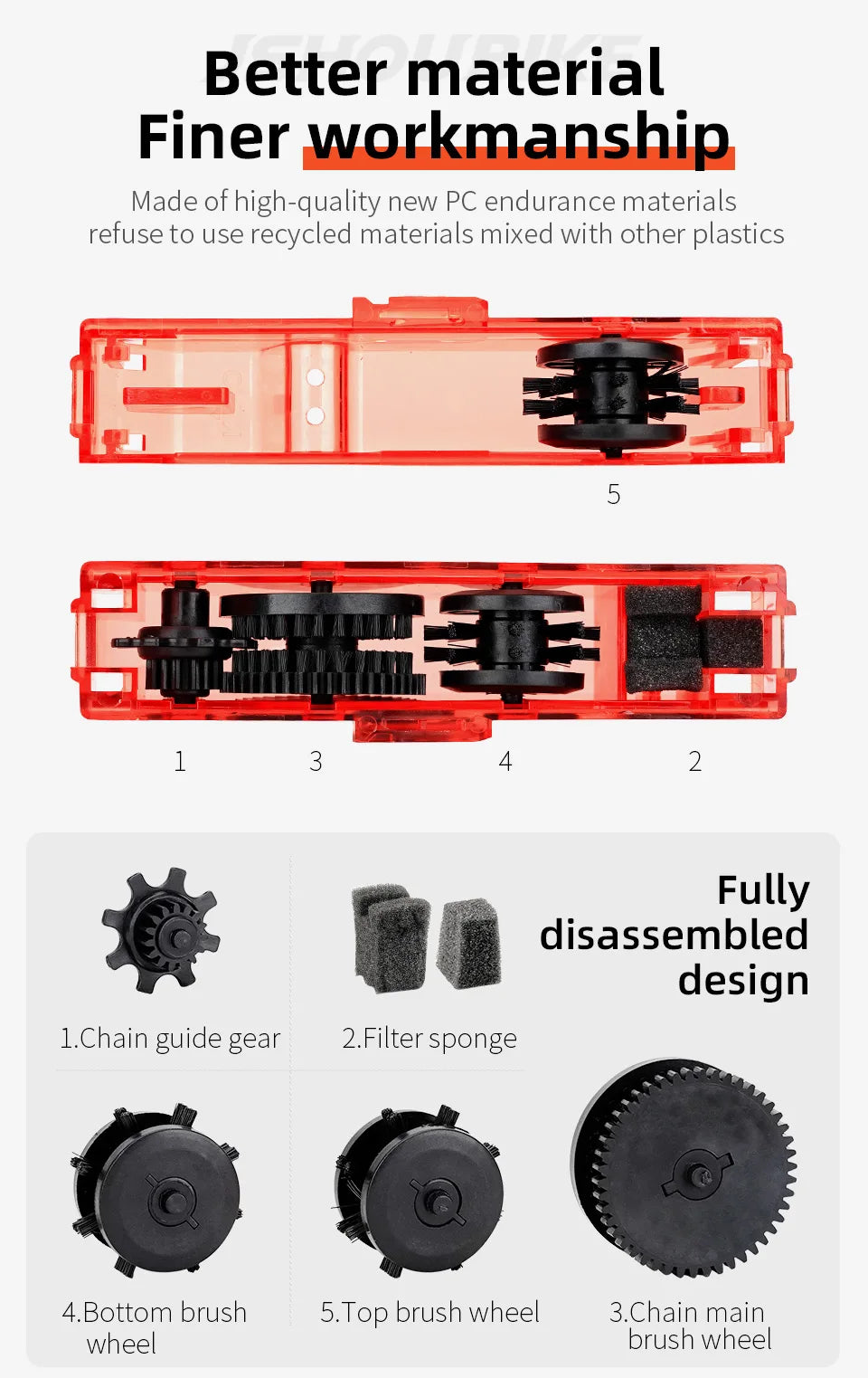 Bicycle Red Chain Cleaner Bike Chain Cleaning Tool Cycling Scrubber Washer Tool Mountain Bike Washing Kit Bicycle Accessories