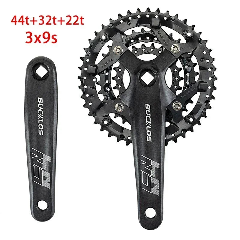 BUCKLOS Mtb Crankset 104/64 BCD Bicycle Crankset 3*9S 3*10S Triple Crank Set Square Crank with Chainwheel Cycling Parts