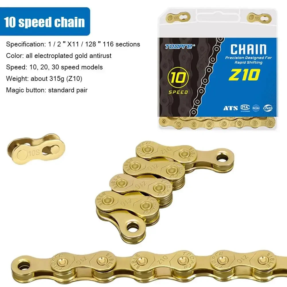 Bicycle Chain 6 7 8 9 10 11 12 Speed Variable Mountain Road Bike Anti-rust Electroplated Gold Chains Cycling Durable Accessories