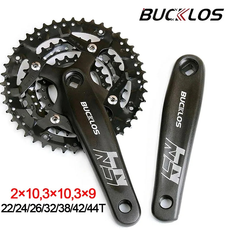BUCKLOS Mtb Crankset 104/64 BCD Bicycle Crankset 3*9S 3*10S Triple Crank Set Square Crank with Chainwheel Cycling Parts