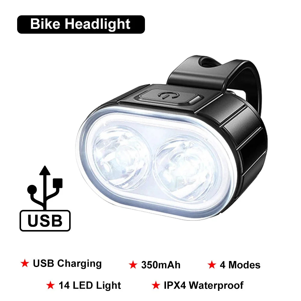 Bicycle Lights LED Bike Lamp USB Rechargeable Bicycle Front and Rear Light Front Lamp Taillight Cycling Lantern Bike Flashlight
