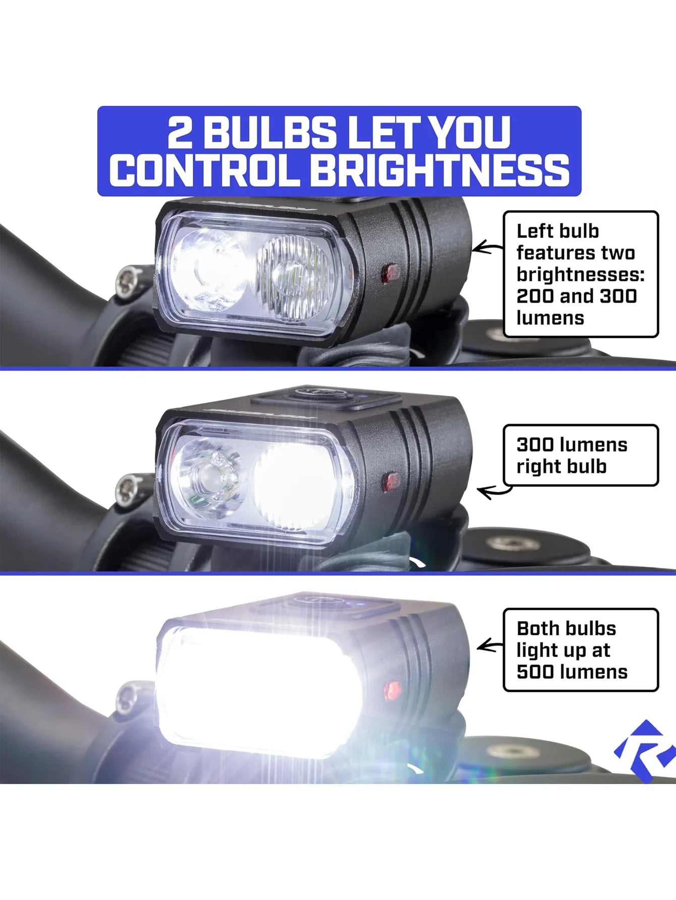 The high-power bicycle lamp, USB rechargeable, waterproof, durable and bright LED ensure safety during night riding