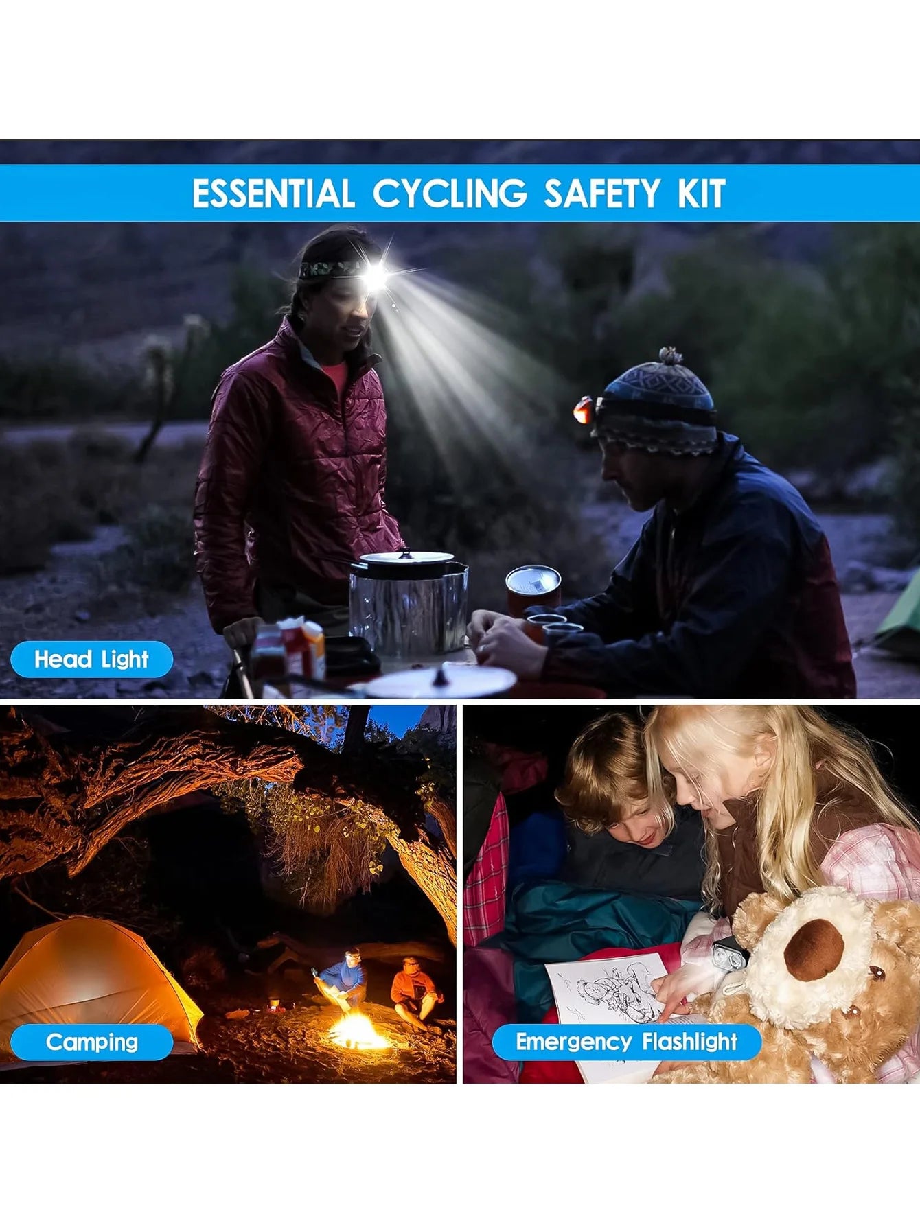 The high-power bicycle lamp, USB rechargeable, waterproof, durable and bright LED ensure safety during night riding