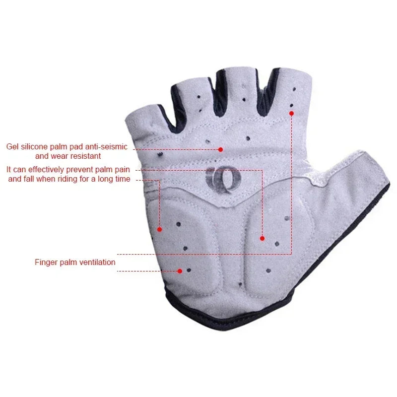 Bicycle Gel Half Finger Gloves Anti Slip Sweat Proof Shockproof Mountain Bike Road Armguard Portable Half Finger Bicycle Gloves