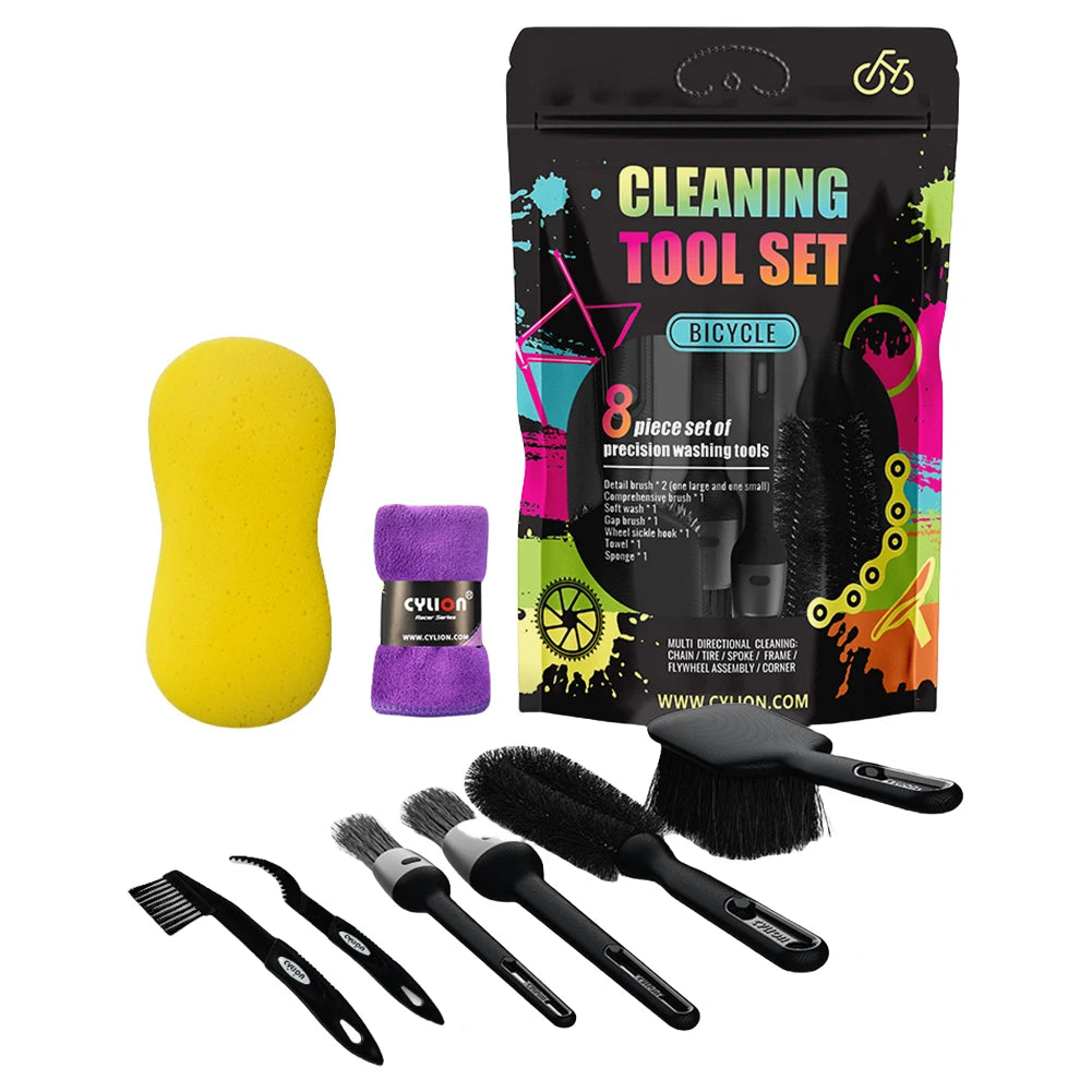 Bicycle Bike Cleaning Tools Set Bike Clean Brush Kit Bike Cleaning Kit for Mountain Road City BMX and Folding Bike Accessories