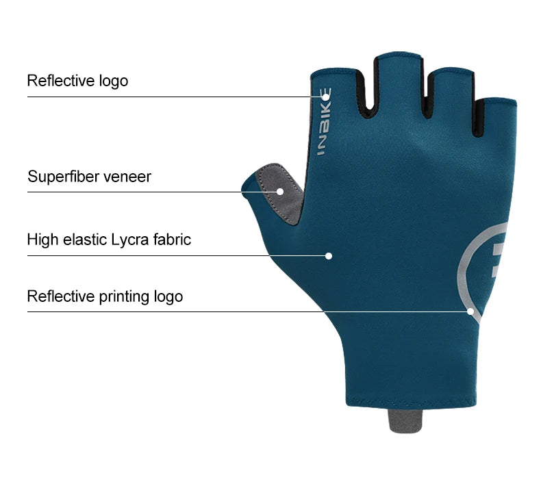 INBIKE Cycling Gloves Summer MTB Bike Gloves for Men Biking Gloves Gel Padded Half Finger Road Bike Bicycle Gloves Accessories