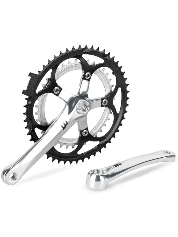 Bicycle Crankset, Aluminum Alloy Road Bike Crank And Chainring Set, 52-39T Chainwheel, For Road/Folding Bicycles