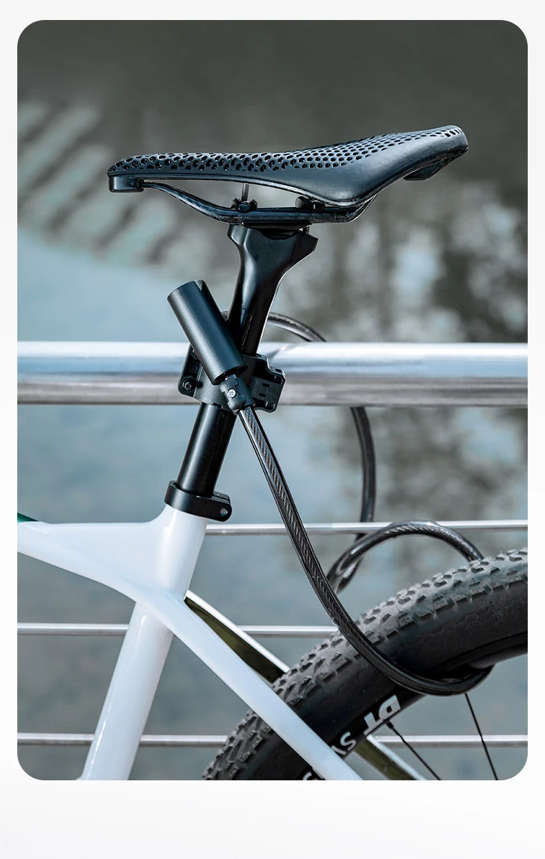 ROCKBROS Bicycle Lock Portable Anti-theft Bike Cable Lock with Keys Zinc Alloy Motorcycle Scooter MTB Road Round Cycling Lock