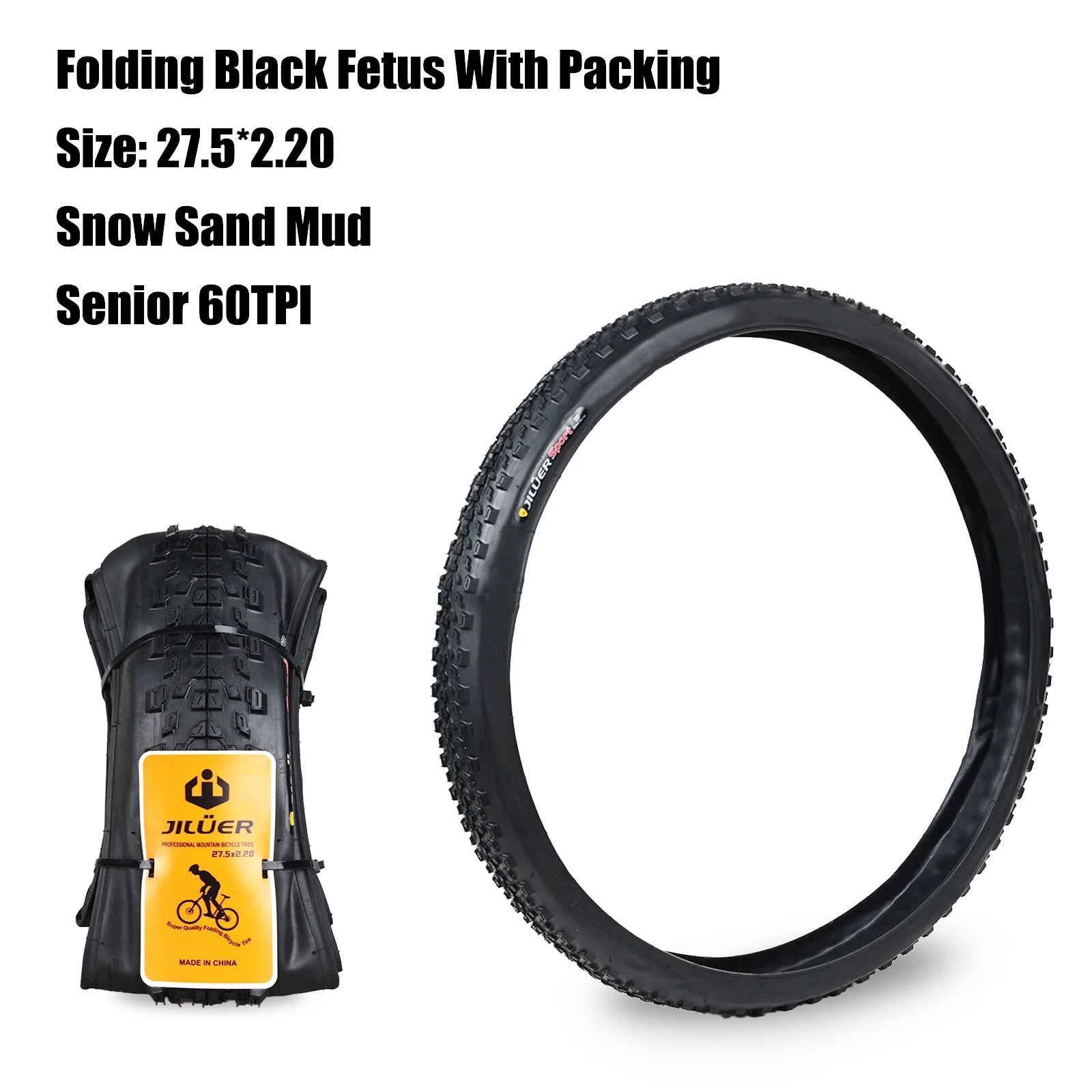 Bicycle JILUER Tire 20x4.0/26x2.25 4.0/27.5x2.1 2.2/29x2.2 Mountain Bike Foldable Anti Puncture Fetus Tyre For MTB/CY/XC/BMX
