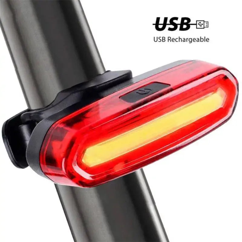USB Rechargeable LED Bicycle Taillight, Red Bike Rear Light, Cycling Warning Light, Mountain Bicycle Lamp