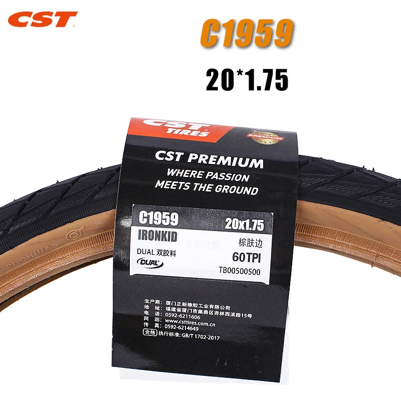 CST 20 inch Bicycle tires 406 20X1.75 20X1.95 Brown Skin edge retro C1820D C1959 Folding Bike Tyre  ﻿