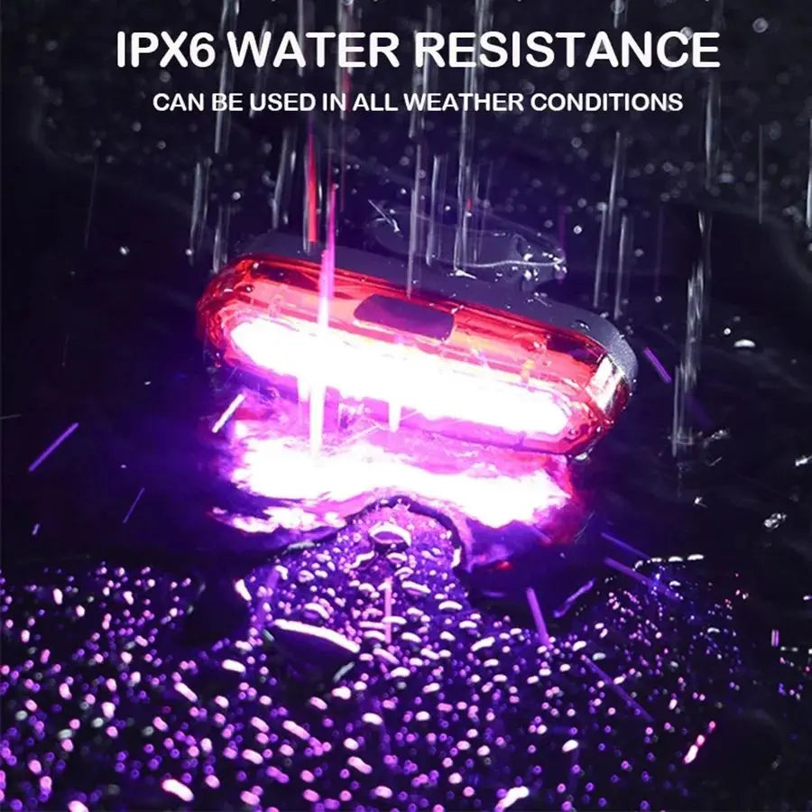 USB Rechargeable LED Bicycle Taillight, Red Bike Rear Light, Cycling Warning Light, Mountain Bicycle Lamp