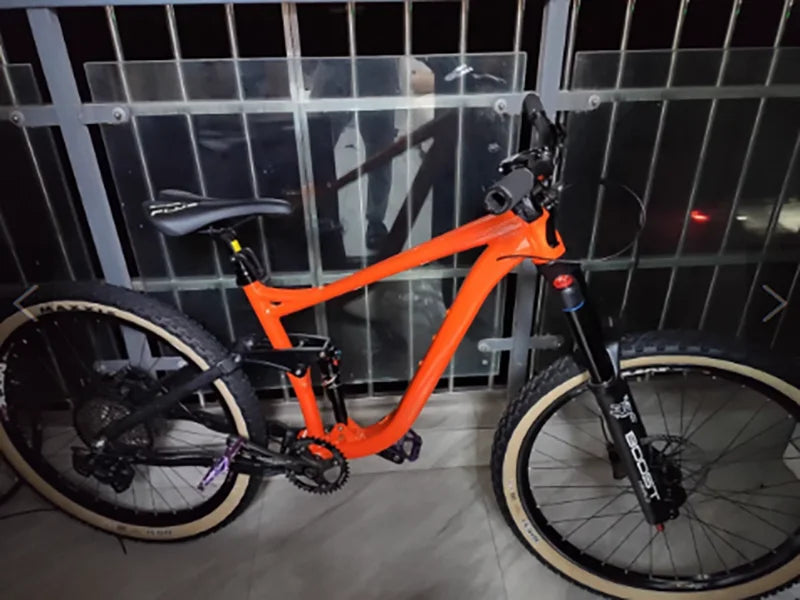 Suspension Bike Fork, 110mm * 15mm, Travel 160mm DH AM Downhill, 38mm TubeThru Axle Boost, Bicycle Rebound Adjustable, Air