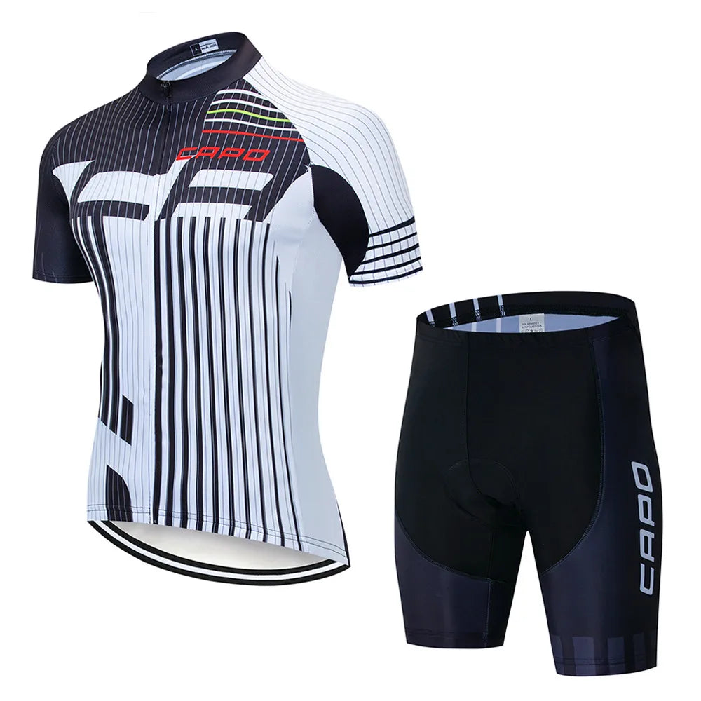 Cycling Clothes Man Summer 2025 CAPO Men's Clothing Bicycle Cycling Jersey Bike MTB Sports Professional Shirt Bib Shorts Suit