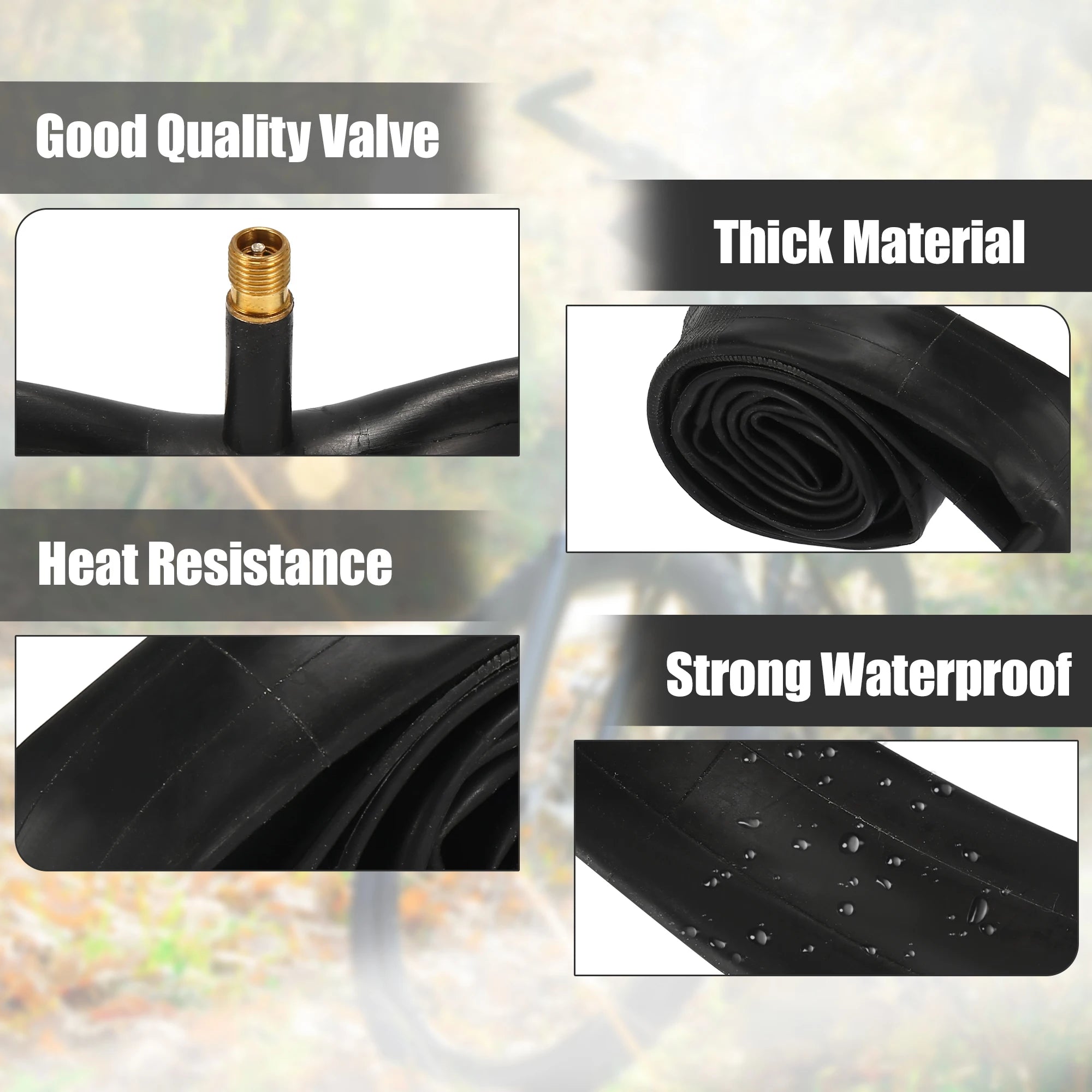 X Autohaux Bicycle Inner Tires 14/16/18/20/22/24/26 inch Schrader Tyres 1.75/2.125'' width Bike Cycling Tire Rubber Tube for MTB