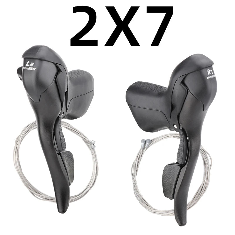 MicroNEW Road Bike Shifter 3x7 3x8 3x9 3x10 Speed Brake Levers Bicycle 2x7 2x8 2x9 2x10 Speed Front Derailleur For Shimano