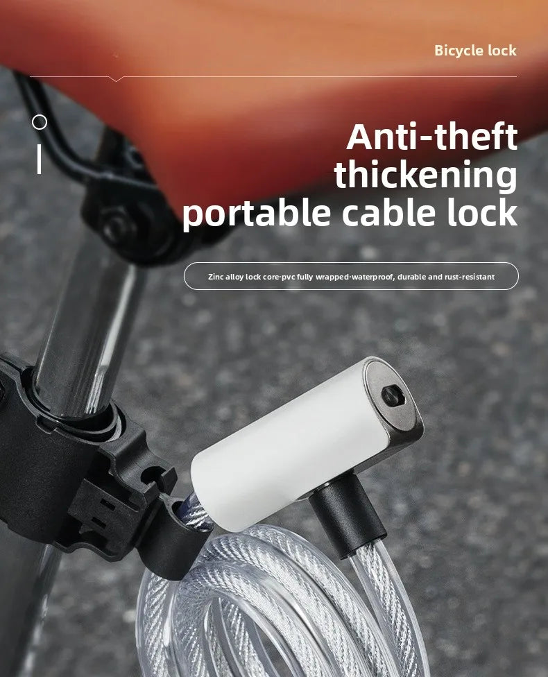 Bicycle Anti-theft Lock, Electric Bike Cable, Portable Bike Lock, Chain Lock, Bicycle Riding Accessories