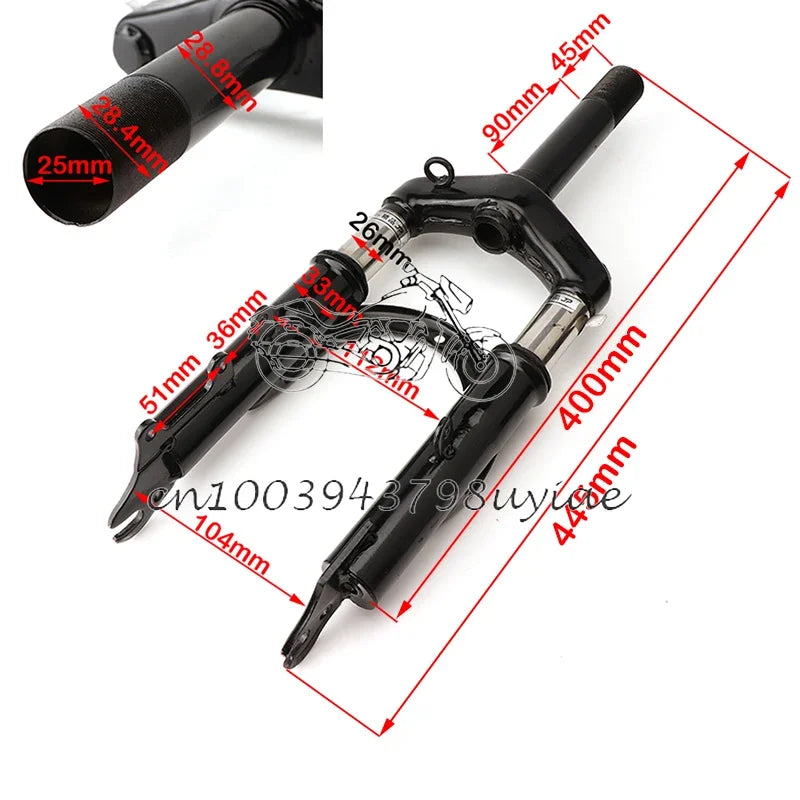 12 Inch Front Suspension Fork Alloy Steel Bracket for Motorcycle Mountain Bike Bicycle Electric Scooter Tube Shock Absorption
