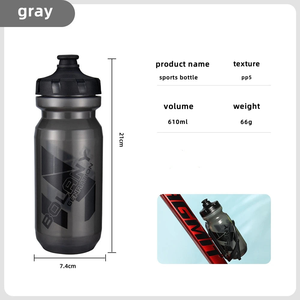 Bicycle Water Bottle PP5 Lightweight Squeeze-type Running Cycling Kettle BPA-Free Leak-Proof 610ML Mountain Road Bike Bottle
