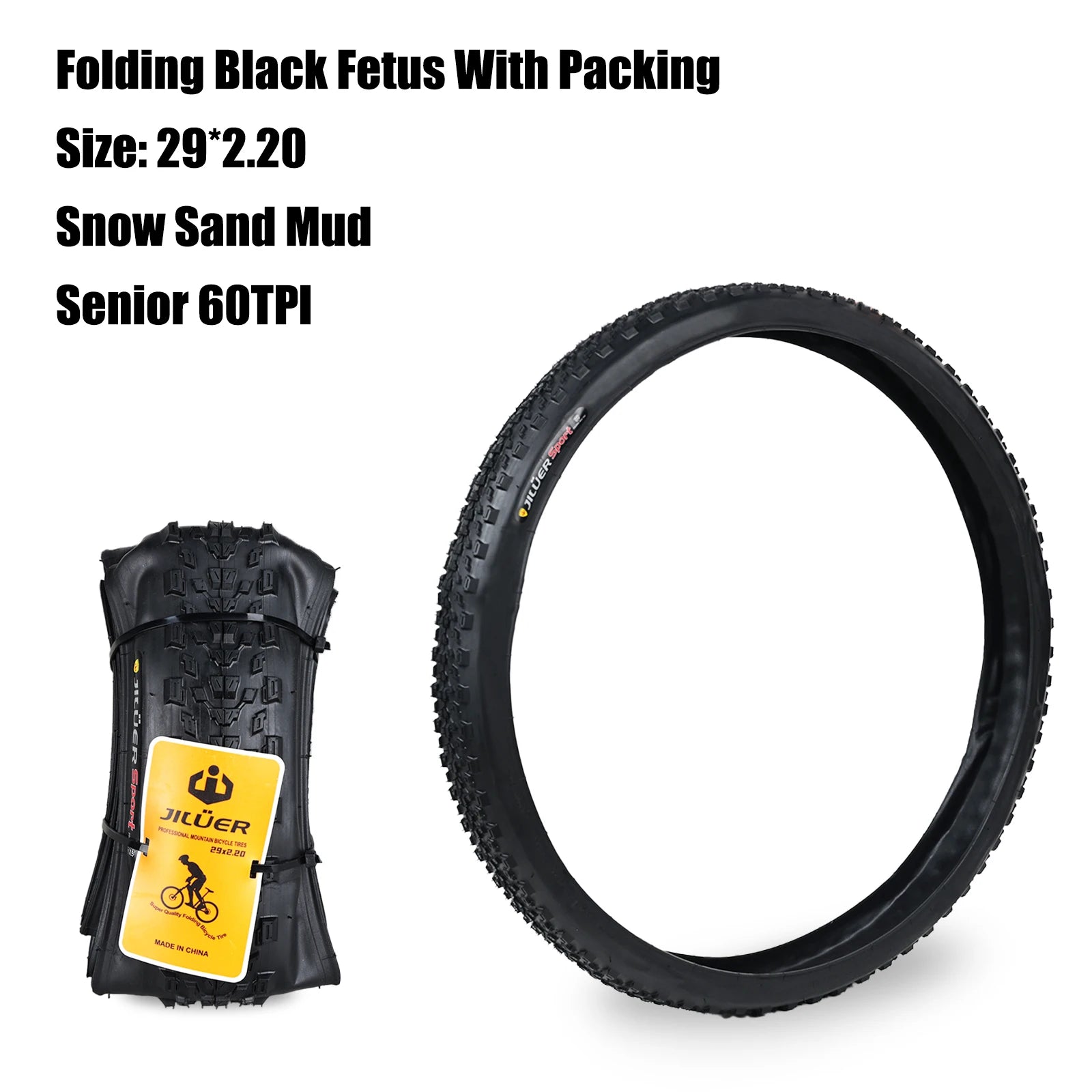 Bicycle JILUER Tire 20x4.0/26x2.25 4.0/27.5x2.1 2.2/29x2.2 Mountain Bike Foldable Anti Puncture Fetus Tyre For MTB/CY/XC/BMX
